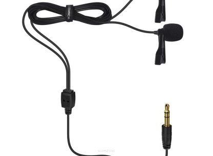 Comica CVM-D02 B 2.5M - podwójny mikrofon lavalier do kamery, aparatu, smartfona