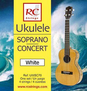 RC Strings UWSC70 Ukulele Soprano-Concert set. White - Struny do Ukulele